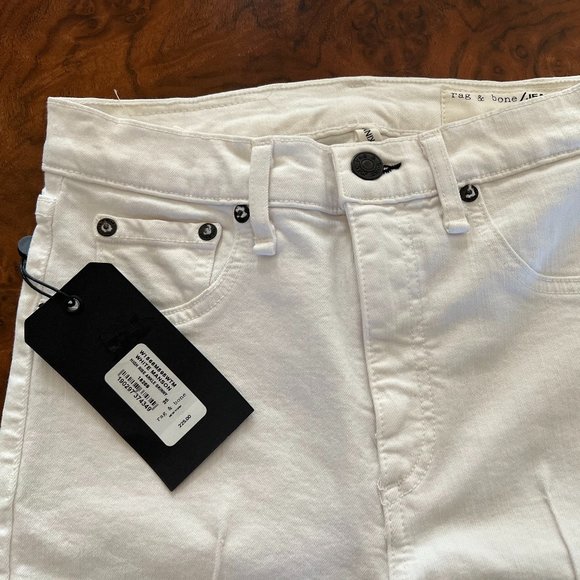 NWT Rag & Bone High Rise Ankle Skinny - White Size 25 - Picture 2 of 5
